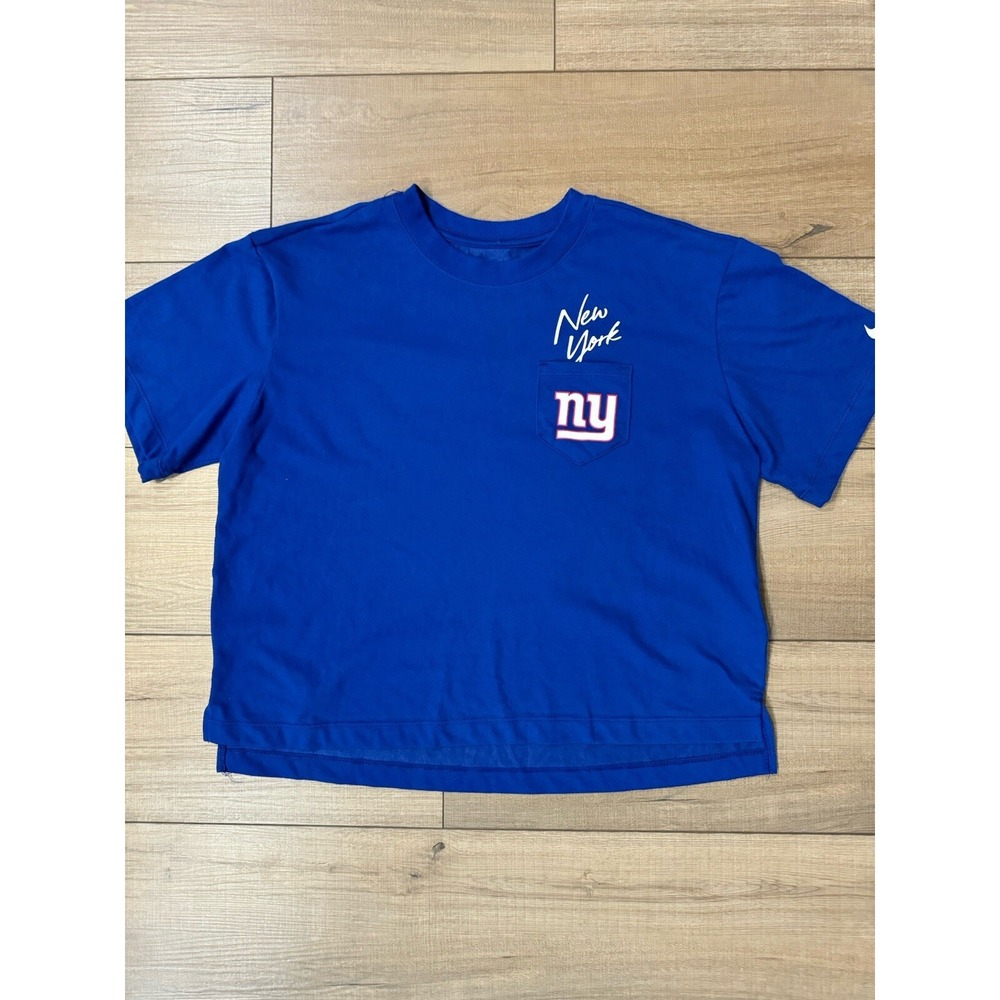 Nike New York Giants NFL Pocket Tee Womens Medium Blue Dri-Fit Shirt
